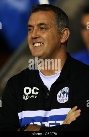 Football - UEFA Europa League - Groupe D - Wigan Athletic v NK Maribor - Stade DW.Owen Coyle, directeur de Wigan Athletic Banque D'Images