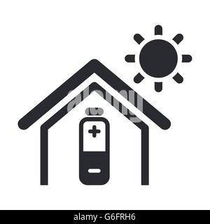 Vector illustration de l'énergie solaire simple isolée l'icône Accueil Illustration de Vecteur