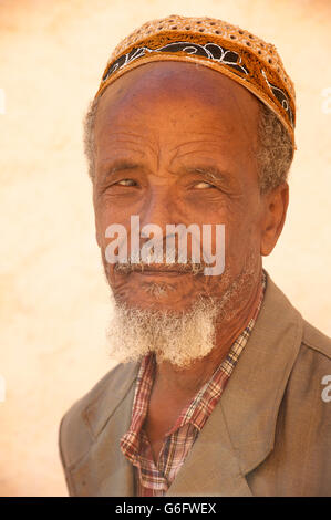 Portrait d'un homme âgé, Harar, en Ethiopie. Banque D'Images