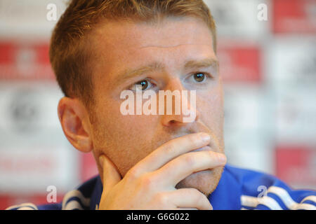 Football - qualification à la coupe du monde de la FIFA - Groupe F - Azerbaïdjan / Irlande du Nord - Conférence de presse de l'Irlande du Nord - Bakou.Le capitaine de l'Irlande du Nord Steven Davis lors de la conférence de presse à l'hôtel Hilton, Bakou, Azerbaïdjan. Banque D'Images