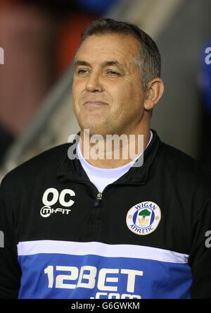 Football - UEFA Europa League - Groupe D - Wigan Athletic v Rubin Kazan - Stade DW.Owen Coyle, directeur de Wigan Athletic Banque D'Images