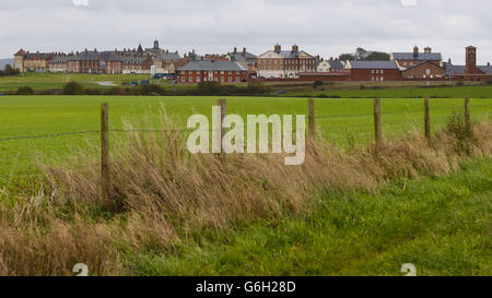 Une vue d'ensemble du développement de Poundbury du Prince de Galles à Dorchester, Dorset, qui célèbre 20 ans depuis le début de la construction. Banque D'Images