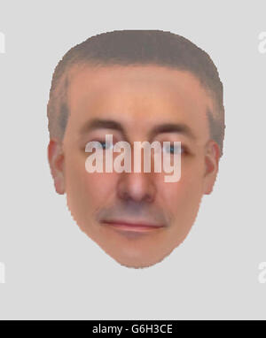 Image e-fit non datée émise par la police métropolitaine de l'une des deux images e-fit que les détectives croyaient être du même homme vu dans la ville portugaise de Praia da Luz au moment de la disparition de Madeleine McCann. Banque D'Images