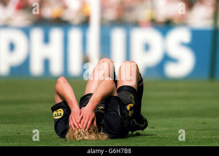 - Football - France 96 Euro v en Écosse Banque D'Images