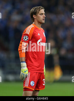 Football - Ligue des champions de l'UEFA - Groupe E - Schalke 04 / Chelsea - Veltins-Arena.Timo Hildebrand, gardien de but Schalke 04 Banque D'Images