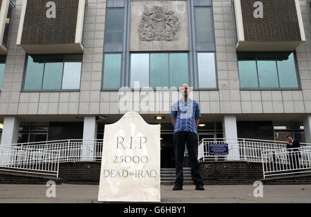 Nick Buxton protester contre l'Iraq Banque D'Images