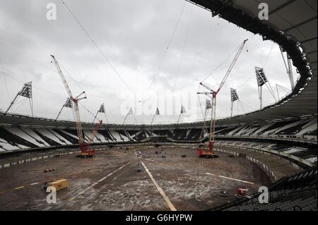 La construction du Stade du Parc olympique Banque D'Images