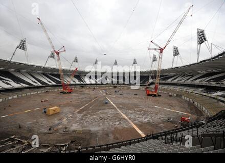 La construction du Stade du Parc olympique Banque D'Images