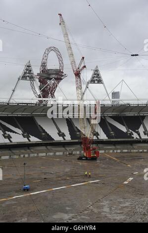 La construction du Stade du Parc olympique Banque D'Images