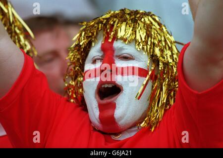 Football, demi-finale Euro 96. Angleterre contre Allemagne, Wembley. Fan d'Angleterre Banque D'Images