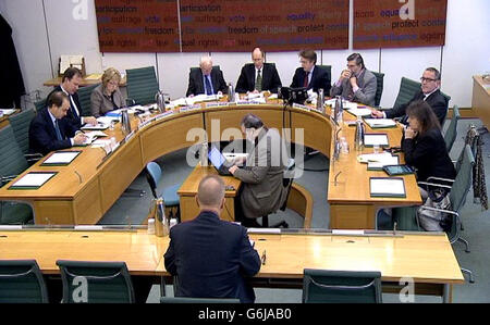 David Anderson, ancien chef de la direction, Co-operative Financial Services, donne des témoignages à un comité spécial du Trésor à la Maison Portcullis, Chambre des communes, centre de Londres. Banque D'Images