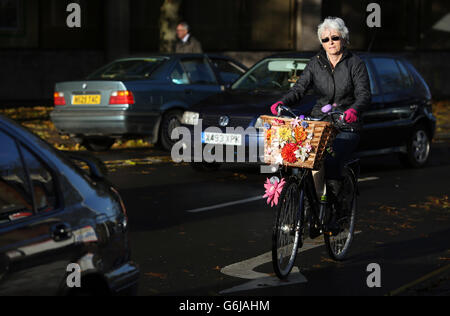 Cambridge Cyclisme stock.Photo d'un cycliste à Cambridge. Banque D'Images