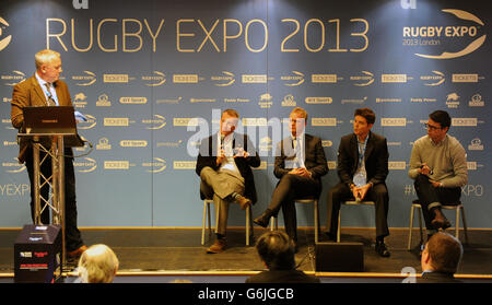 Rugby Expo 2013 - deuxième jour - Stade de Twickenham.Le panel pour la campagne « Focus on Youth 16-24 and the Back to Rugby » au cours du deuxième jour de l'exposition de rugby 2013 au stade Twickenham Banque D'Images