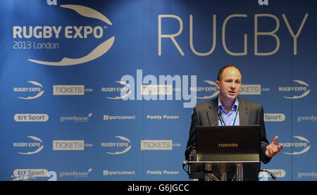 Rugby Expo 2013 - deuxième jour - Stade de Twickenham.Steve Grainger MBE, RFU Rugby Development Director pendant la deuxième journée de l'exposition Rugby 2013 au stade Twickenham Banque D'Images