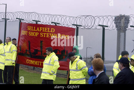 Protestation des travailleurs de Sellafield Banque D'Images