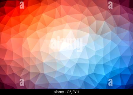 Mosaïque Mosaïque géométrique avec des triangles de couleur. Résumé motif polygonal dans des couleurs vives. Banque D'Images