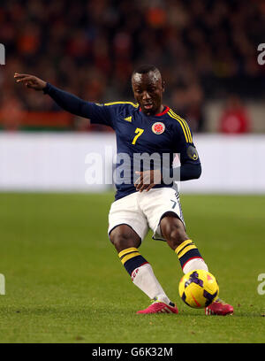 Football - International friendly - pays-Bas / Colombie - Amsterdam Arena. Pablo Armero, Colombie Banque D'Images