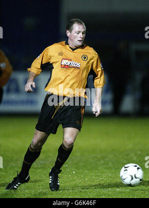 Paul Gascoigne jouant pour Wolverhampton Wanderers réserves contre Sunderland réserves à Telford Buck Head Ground, Telford dans la FA Barclaycard Premier Reserve League North. Banque D'Images