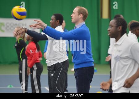 Le duc de Cambridge participe à une séance de formation d'apprenti Coach Core au Westway Sports Center, à Londres. Banque D'Images