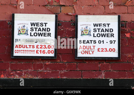 Football - championnat Sky Bet - Barnsley / Birmingham City - Oakwell. Vue générale sur Oakwell, maison de Barnsley Banque D'Images