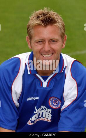 Club de football de Chesterfield. David Reeves de Chesterfield à Saltergate. Banque D'Images