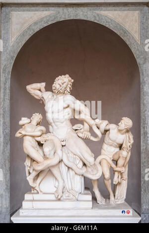 Le groupe Laocošn sculpture au Musée du Vatican à Rome, Italie Banque D'Images