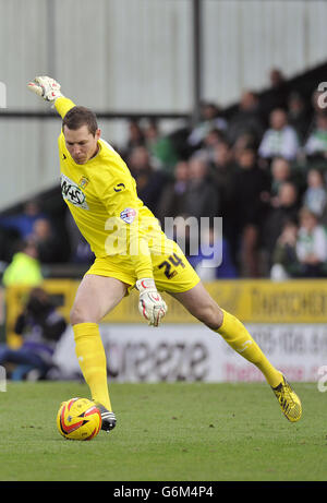 Football - Championnat Sky Bet - Yeovil Town / Charlton Athletic - Huish Park. Gardien de but Chris Dunn, Yeovil Town. Banque D'Images