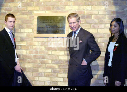 Prince de Galles visite Bacon's College Banque D'Images