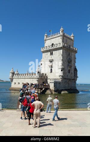 Lisbonne Portugal. 31 mai 2015. Tour de Belém également connu sous le nom de la tour de Saint Vincent est maintenant un site du patrimoine mondial Banque D'Images
