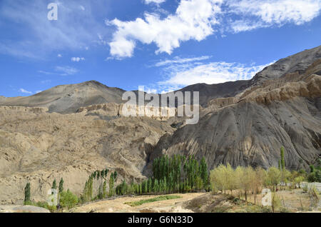 Type Moonland paysage, Leh, Ladakh, Inde Banque D'Images