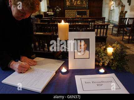 Ian Broadhurst livre de condoléances Banque D'Images