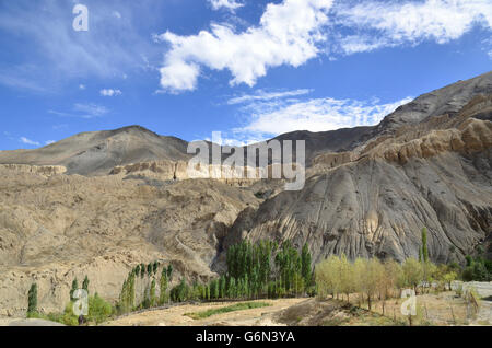 Type Moonland paysage, Leh, Ladakh, Inde Banque D'Images