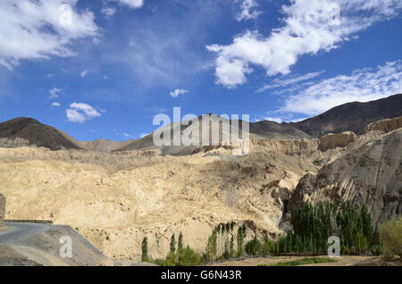 Type Moonland paysage, Leh, Ladakh, Inde Banque D'Images