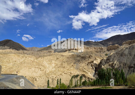 Type Moonland paysage, Leh, Ladakh, Inde Banque D'Images