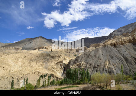 Type Moonland paysage, Leh, Ladakh, Inde Banque D'Images