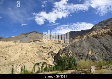 Type Moonland paysage, Leh, Ladakh, Inde Banque D'Images