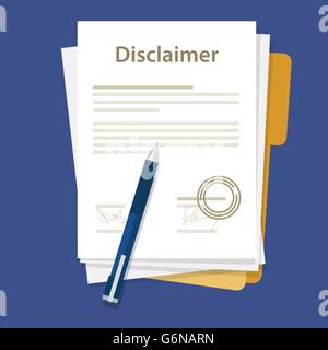 Avertissement document accord juridique signé stamp Illustration de Vecteur