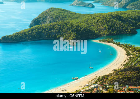 Ölüdeniz lagon en vue paysage mer plage de Banque D'Images