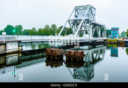 Pegasus Bridge, Benouville, Normandie, France - premier objectif du Jour J, 6 juin 1944 Banque D'Images