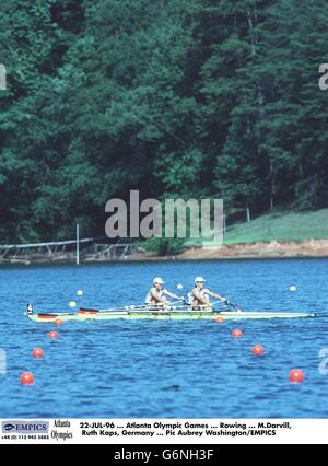 Jeux olympiques d'Atlanta - aviron. 22-JUL-96. Jeux olympiques d'Atlanta. Aviron. M.Darvill, Ruth Kaps, Allemagne Banque D'Images