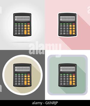 Papeterie calculatrice équipements télévision icons vector illustration isolé sur fond blanc Illustration de Vecteur