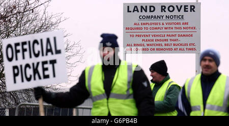 Grève de l'usine Land Rover Banque D'Images