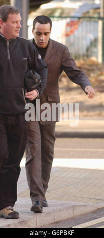 Gary Charles arrive à la Derby Magistrates Court Banque D'Images