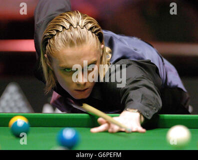 Paul Hunter en action pendant son match de demi-finale au Masters, Wembley Conference Center, Londres. Banque D'Images