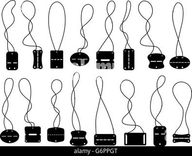 Ensemble de dog tags Illustration de Vecteur