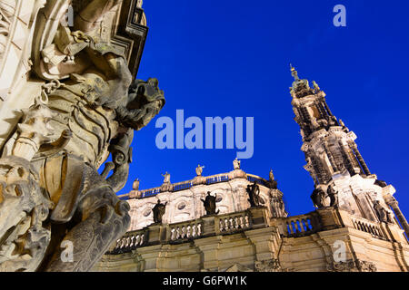 Georgentor du château et église de la Cour Catholique, Dresden, Allemagne, Sachsen, Texas, United States Banque D'Images