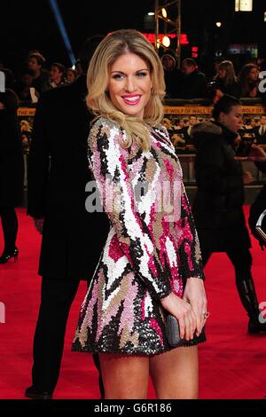 Hofit Golan arrivant pour la première britannique du Wolf of Wall Street, à l'Odeon Leicester Square, Londres. Banque D'Images