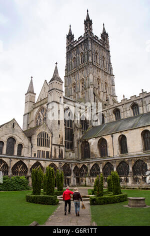 Gloucester, Gloucestershire, Royaume-Uni, Cathédrale, jardin du cloître en hiver Banque D'Images