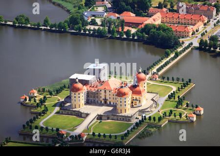 Château de Moritzburg, vallée de Promnitz, Dresde, Saxe, Allemagne / Promnitztal Banque D'Images