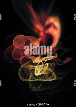 Abstract fractal des formes sur fond noir. Banque D'Images